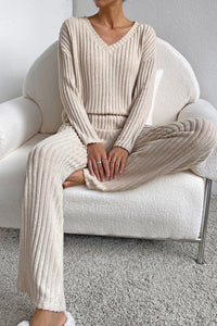 Ribbed Knit Two Piece Set