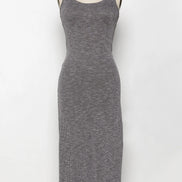 Ribbed Midi Dress with Side Slits