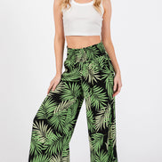 Smocked Waist Wide Leg Pants