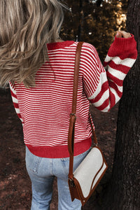 Red and White Striped Sweater