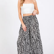 Smock Waist Wide Leg Pants (black)