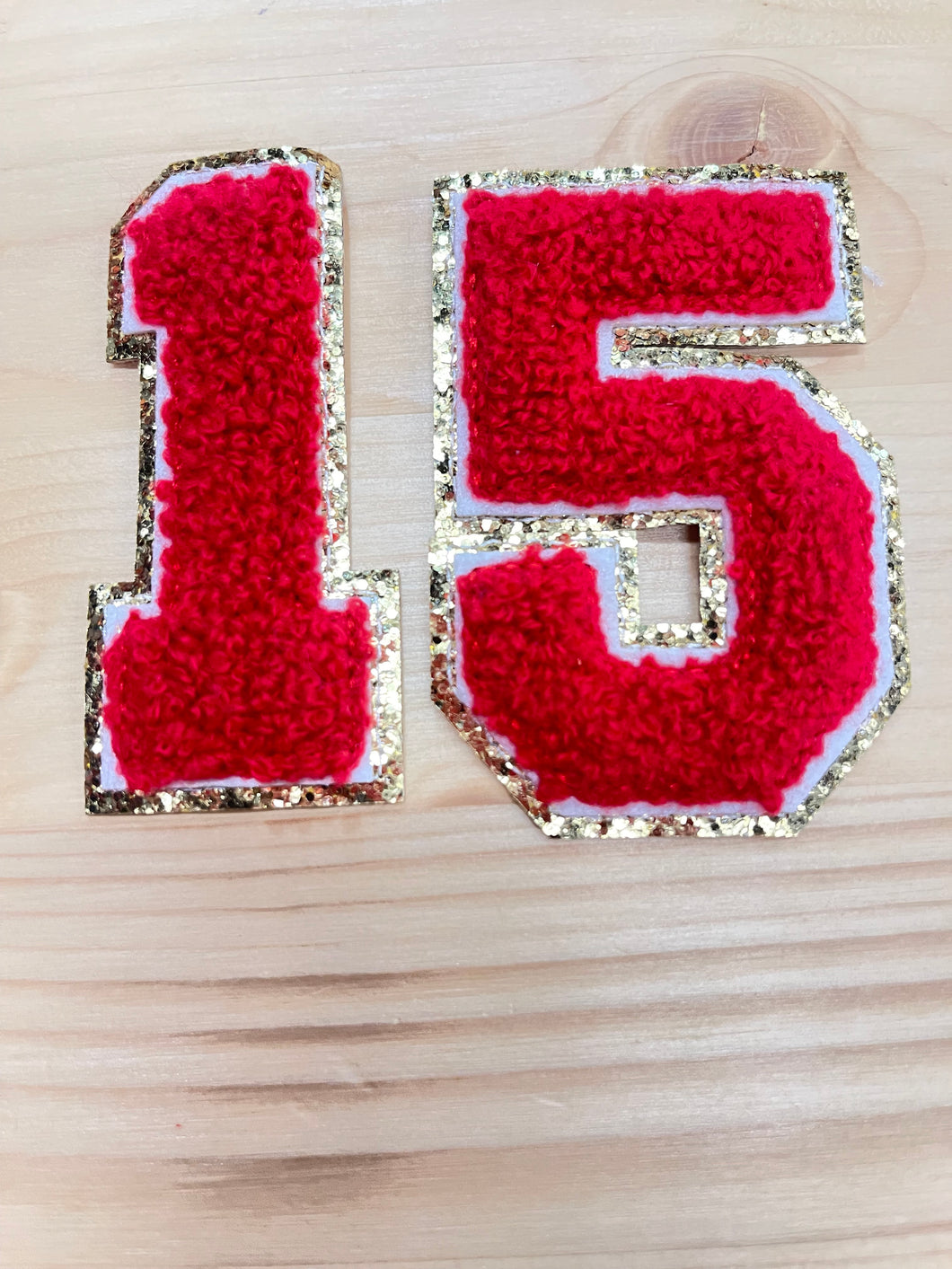 15 Iron-On Chenille Numbers