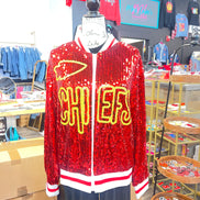 CHIEFS Sequin Bomber Jacket