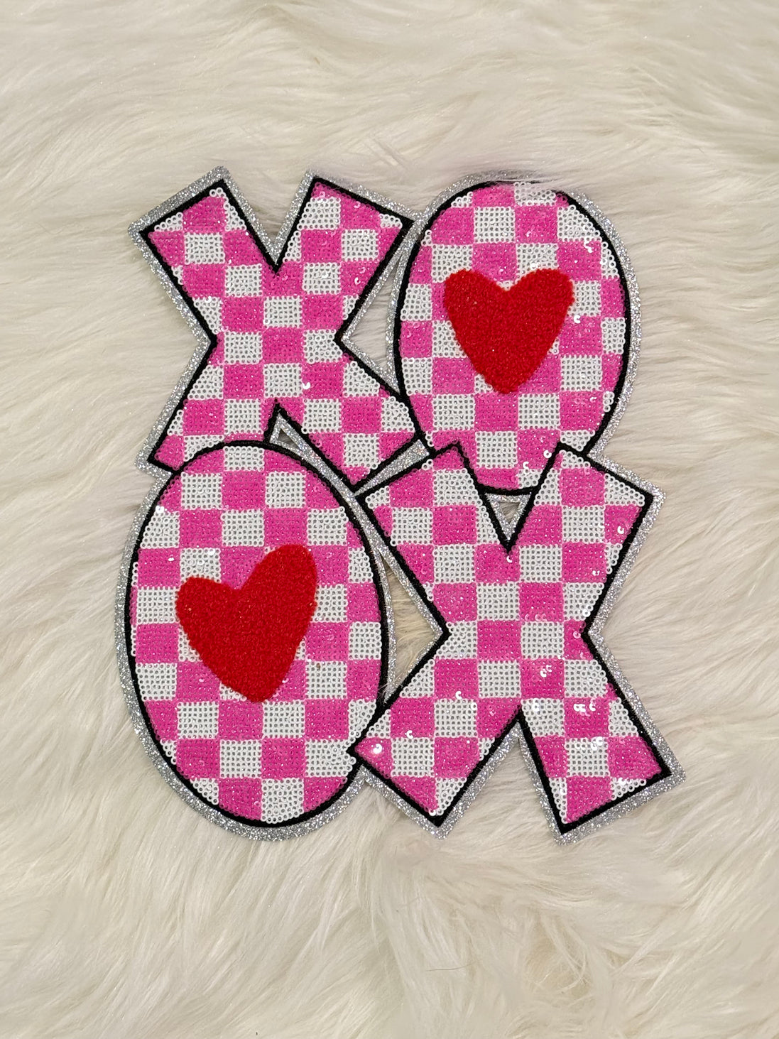 XOXO Checkered Chenille X-Large Patch (Valentine’s Collection)