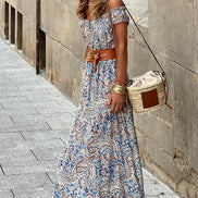 Boho Paisley Off Shoulder Dress
