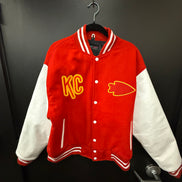 Kansas City Chiefs Leather Sleeved Varsity Jacket (Style 2)