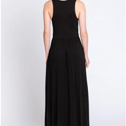 Sleeveless Midi Dress with Side Slit Detail