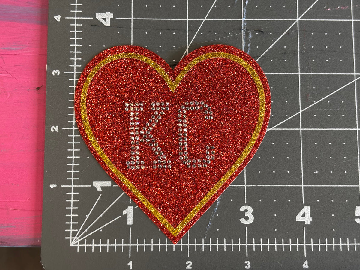 Rhinestone Transfer KC Heart