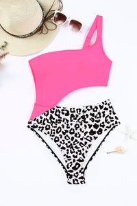 Asymmetric Leopard Swimsuit