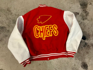 Kansas City Chiefs Leather Sleeved Varsity Jacket (Style 2)