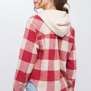 Hooded Plaid Top