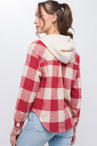 Hooded Plaid Top