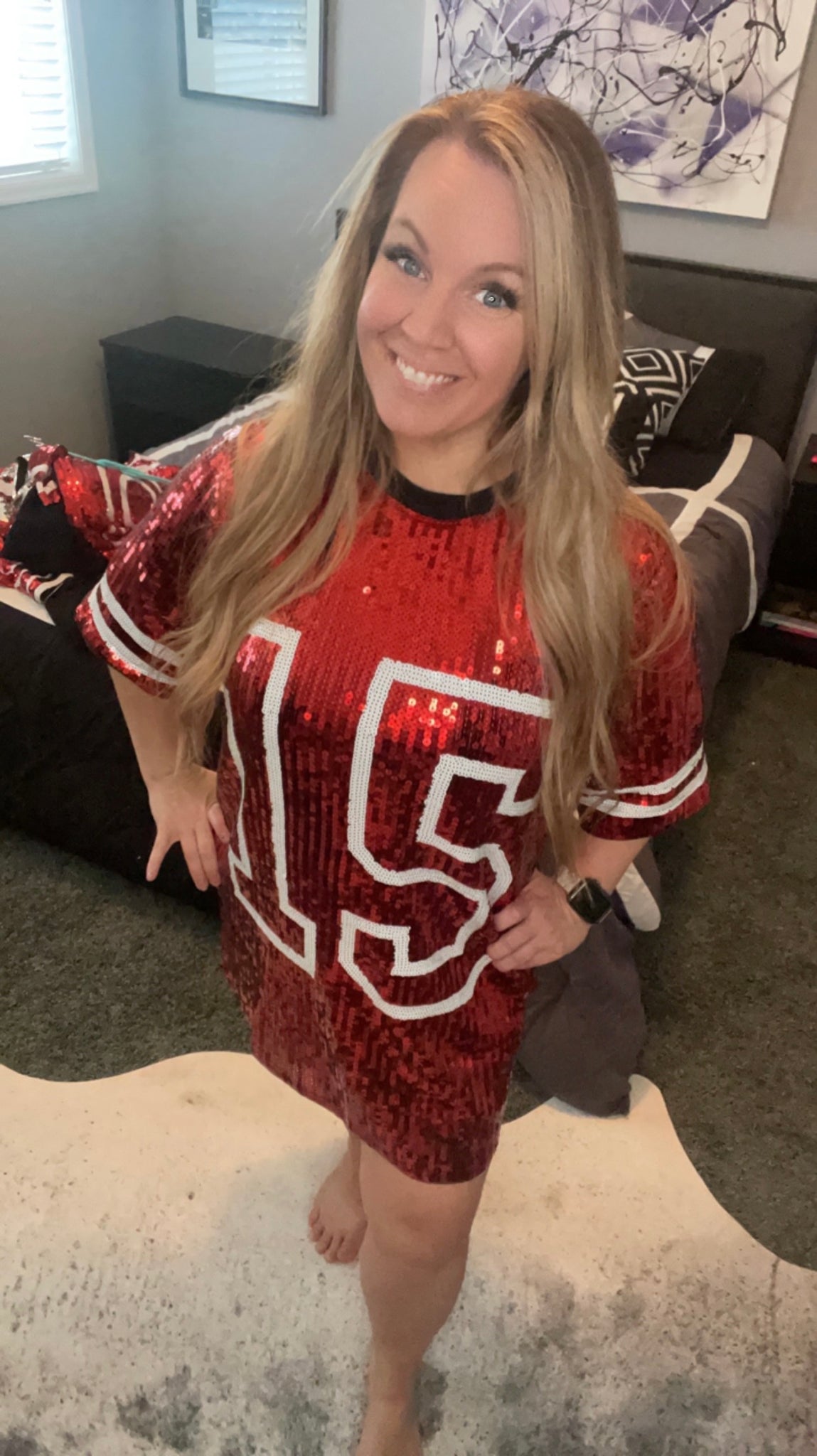 15 Red Sequin Jersey TShirt Dress – Nova Lee Boutique