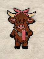 Highland Cow Chenille X-Large Patch (Valentine’s Collection)