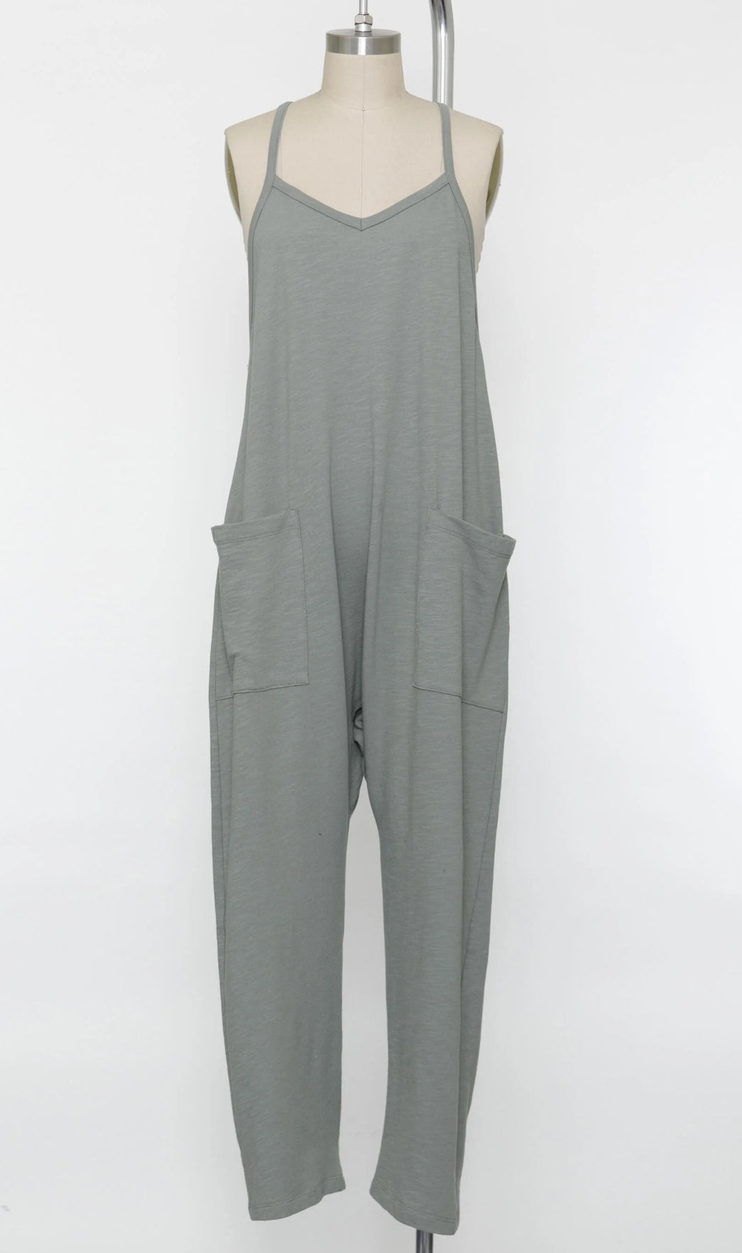 Terry Cloth jumpsuit with front patch pockets