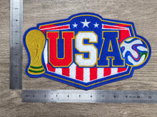 Load image into Gallery viewer, World Cup USA Soccer and Trophy Chenille Patch (11 inch)
