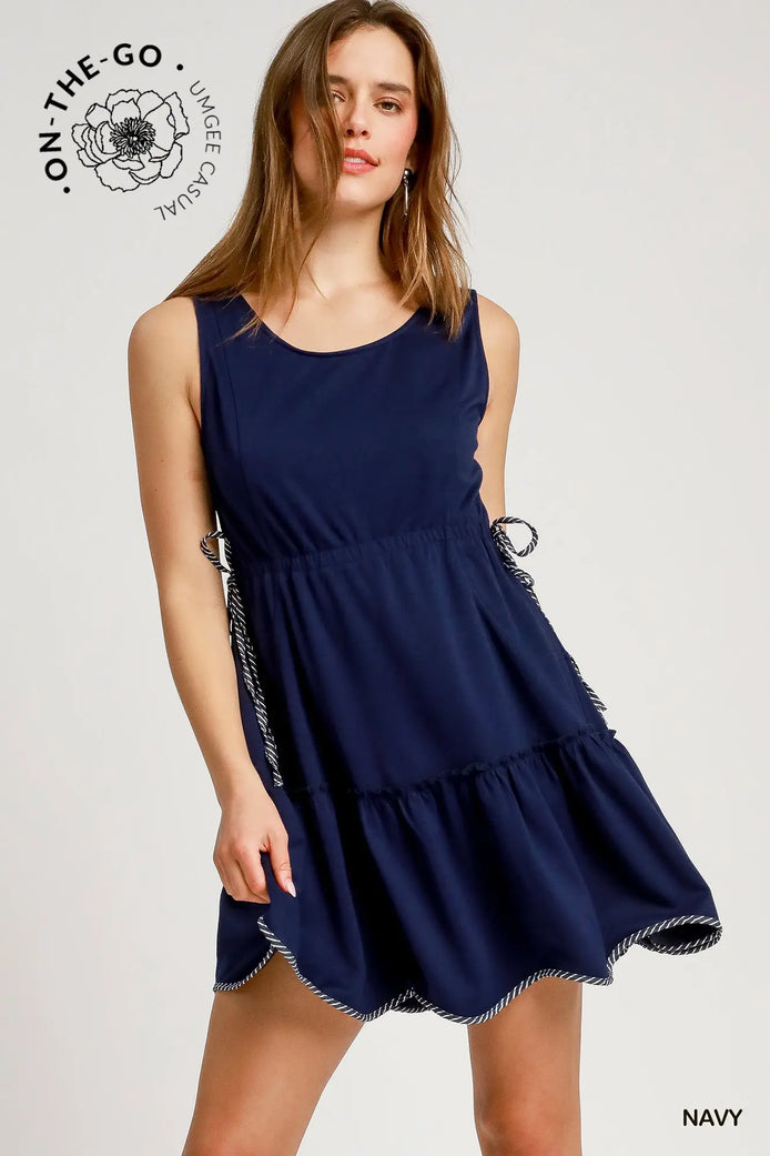 Tiered Mini Dress with Side Ties