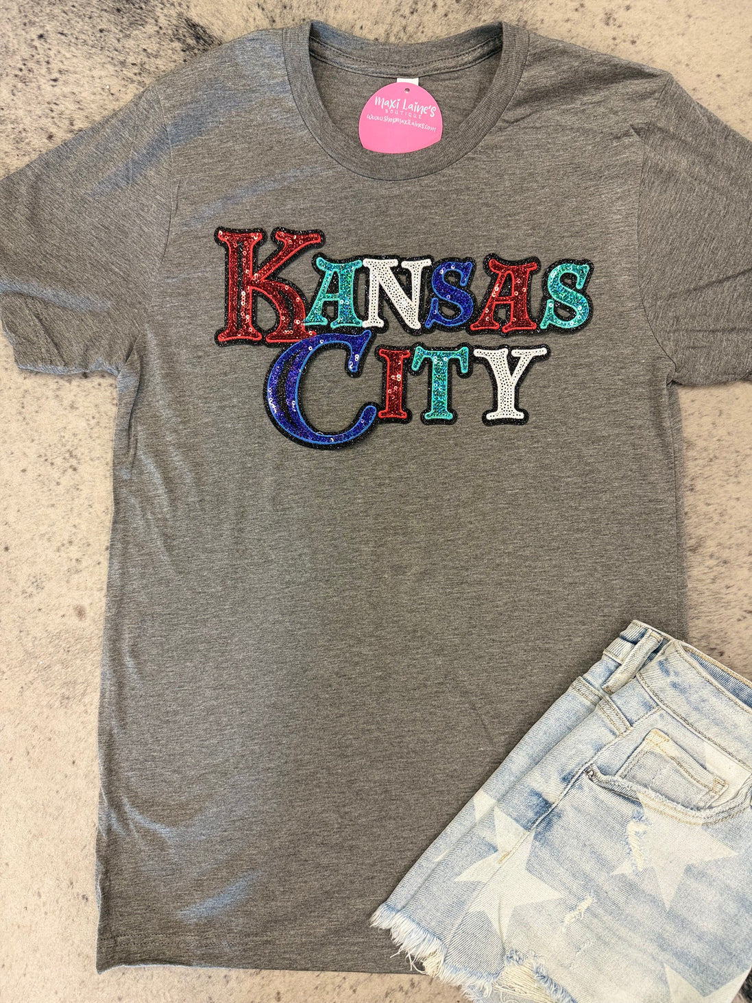 Kansas City Royals Chiefs Sporting Current Combo Tee w/Sequin Patch