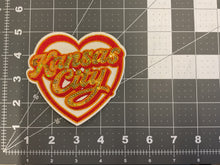 Load image into Gallery viewer, Sequin Kansas City Script Heart Patch
