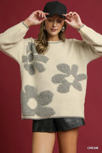 Load image into Gallery viewer, Cream Floral Jacquard Knit Sweater
