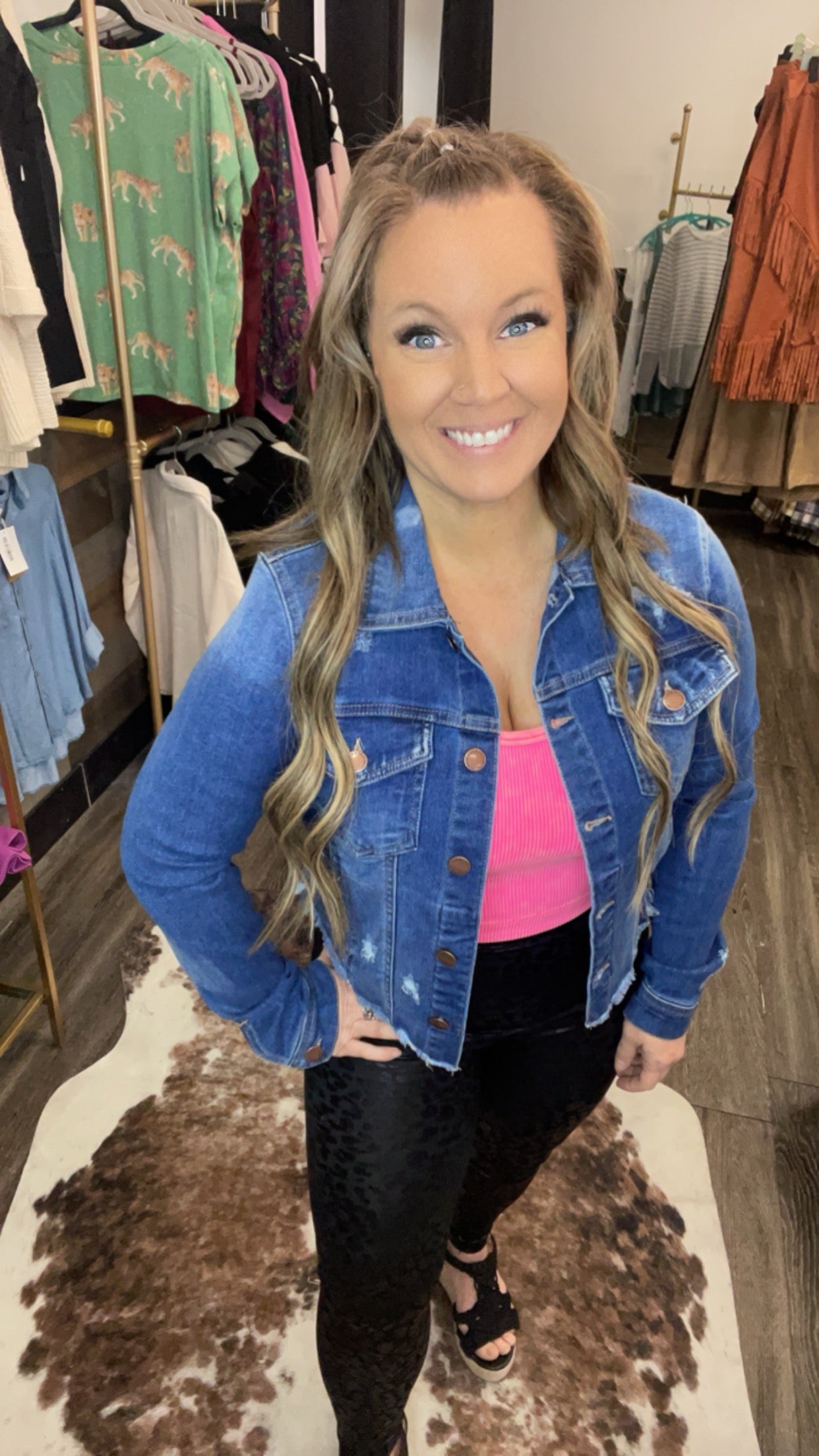 Frayed Hem Washed Jean Jacket