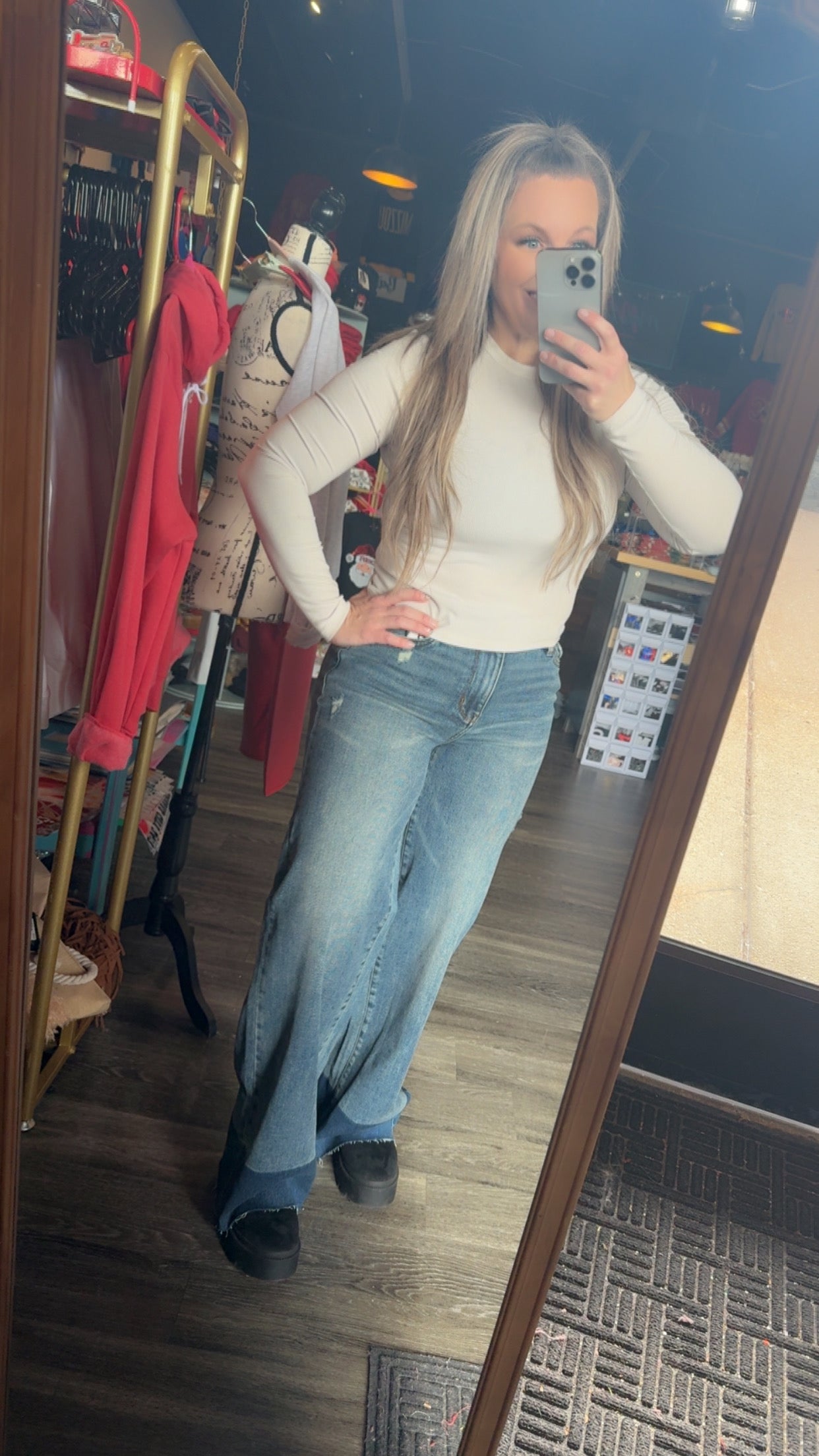 JUDY BLUE High Waisted Column Straight