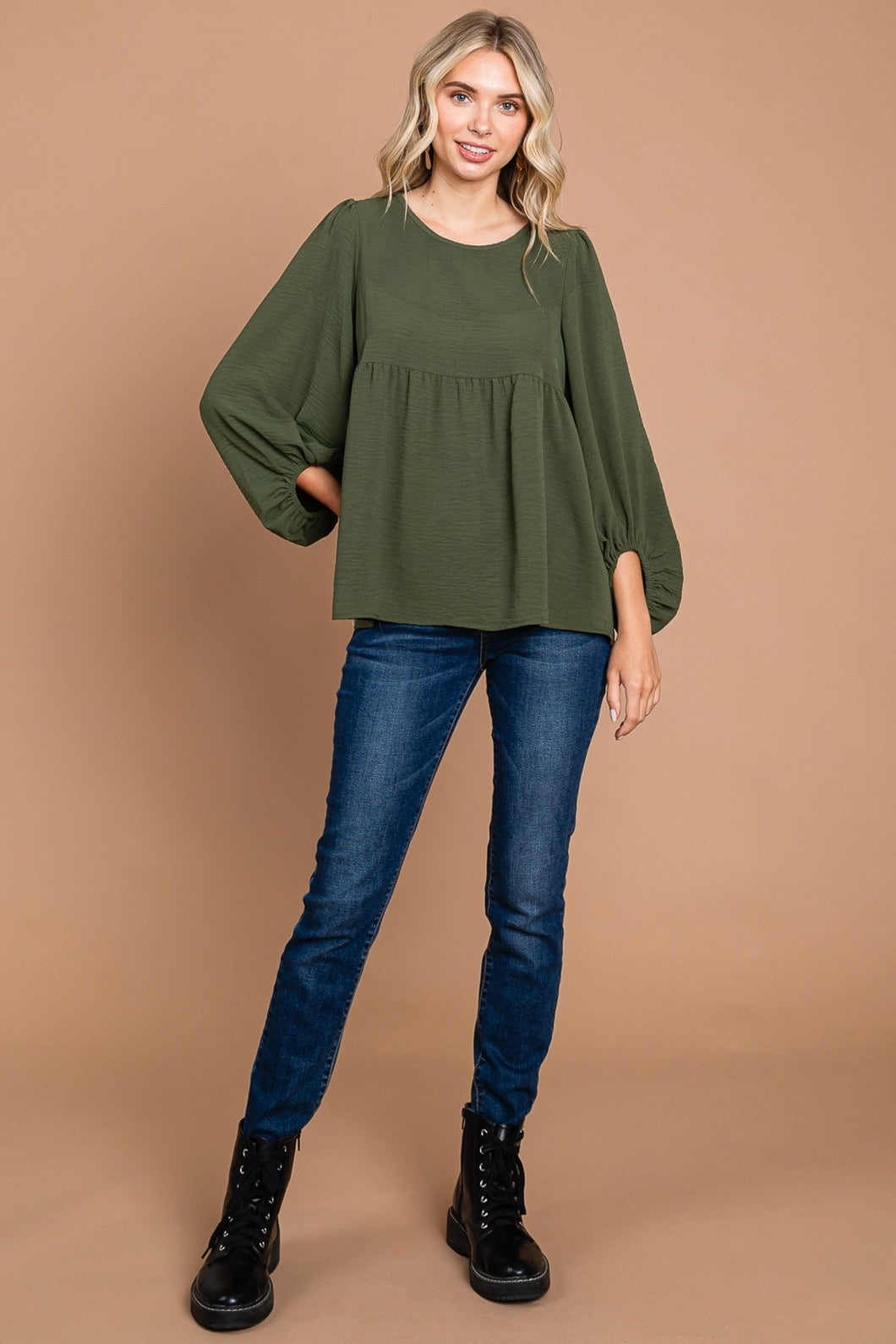 Puff Sleeve Babydoll Top