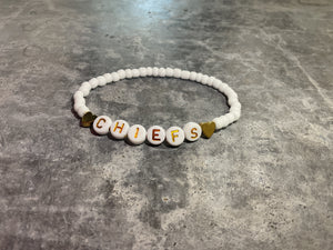 KC Bracelet (White w/Gold CHIEFS)