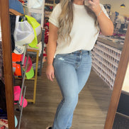 JUDY BLUE MidRise Release Hem Cropped Bootcut