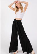 Tiered Wide Leg Pant (Black)