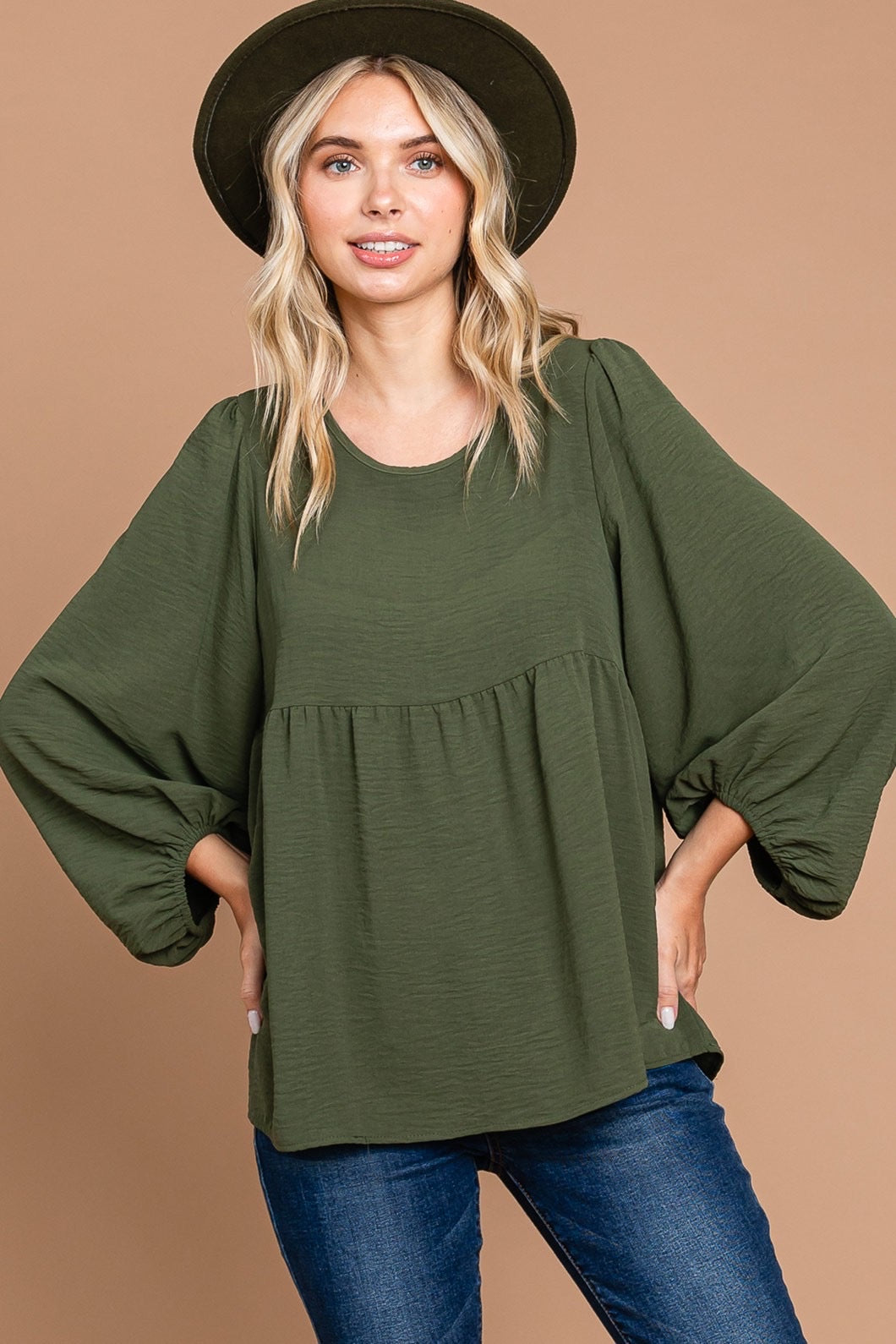 Puff Sleeve Babydoll Top