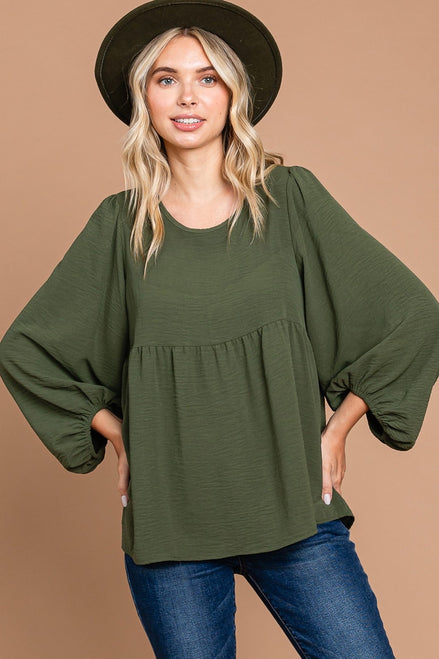 Puff Sleeve Babydoll Top