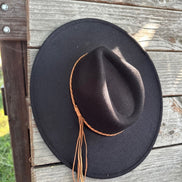 Wide Brim Felt Hat w/Braided Rope Band