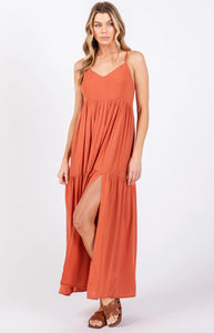 V-Neck Tiered Maxi Dress