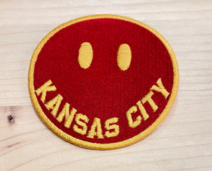 Smiley Kansas City (red) Iron-On Patch