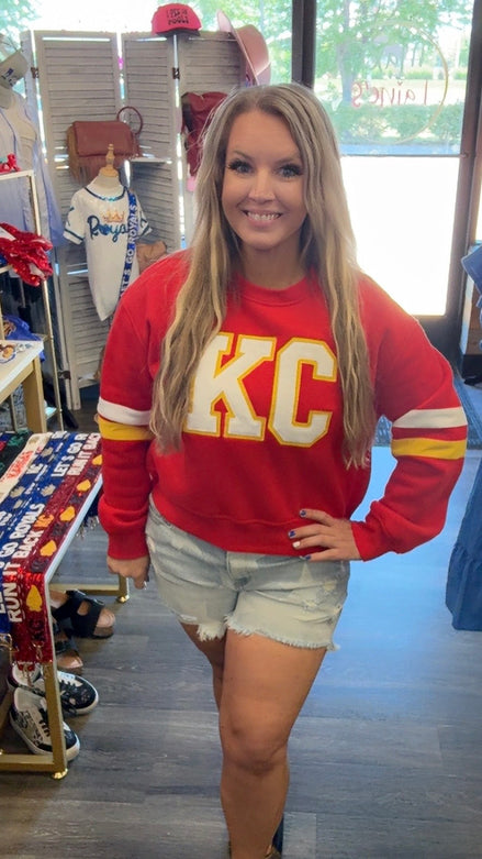 End Zone KC Cropped Sweatshirt