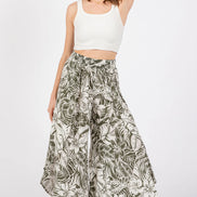 Overlap Front Split Thigh Pants (Green)