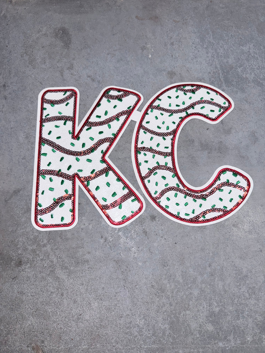 Sequin Chiefs KC Cake Kids Size Patch