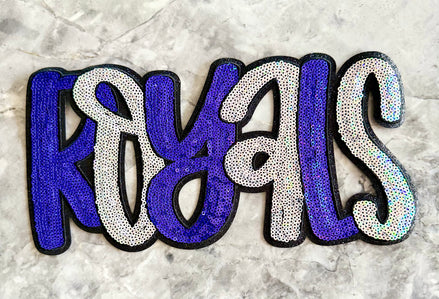 Royals (blue and white) Sequin X-Large Patch
