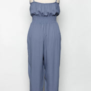 Smocked Waist Jumper with Patch Pockets