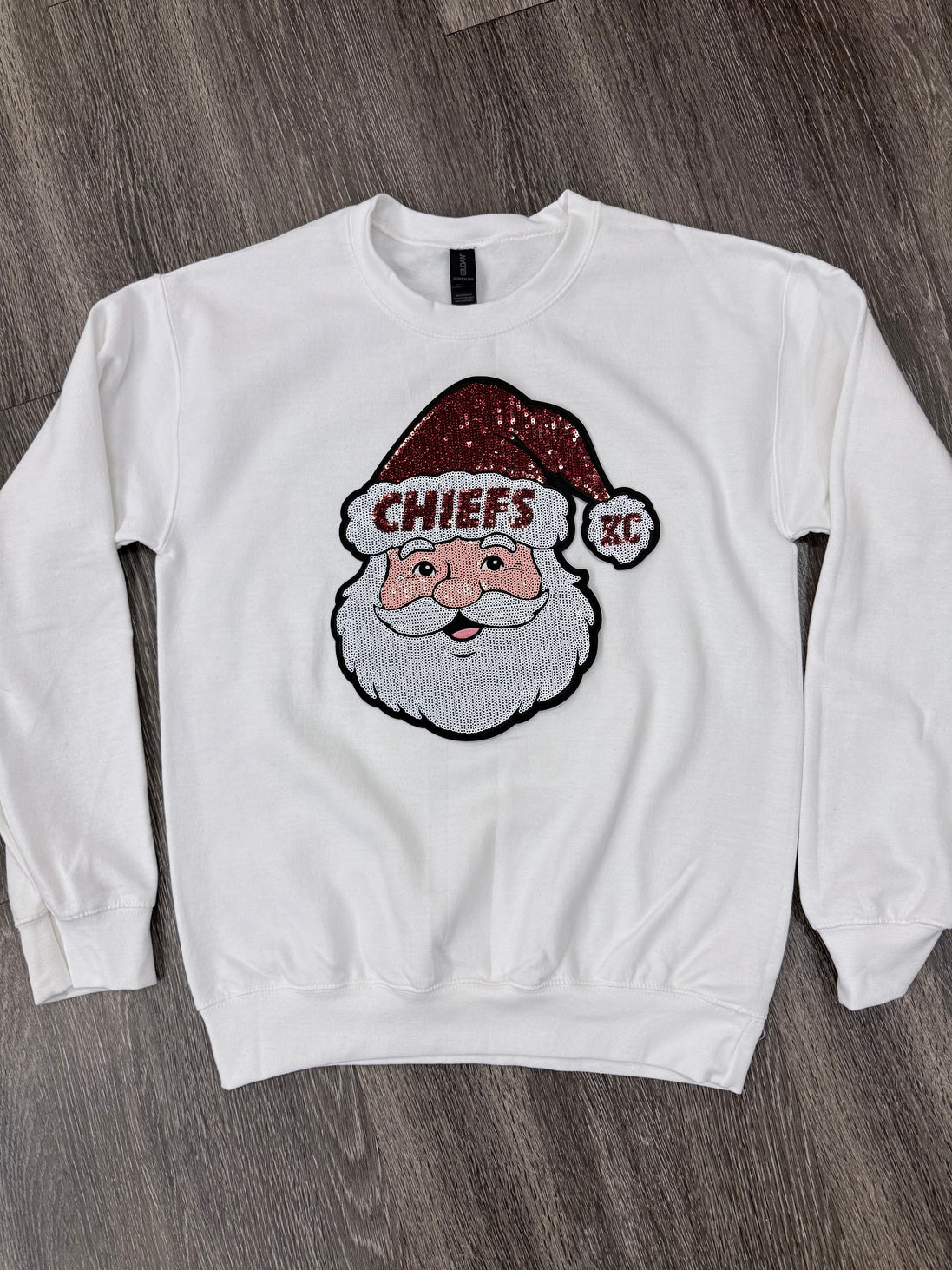 Sequin Holiday Santa Chiefs Sweatshirt