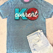 KC Current Burnout Tee w/Sequin patch