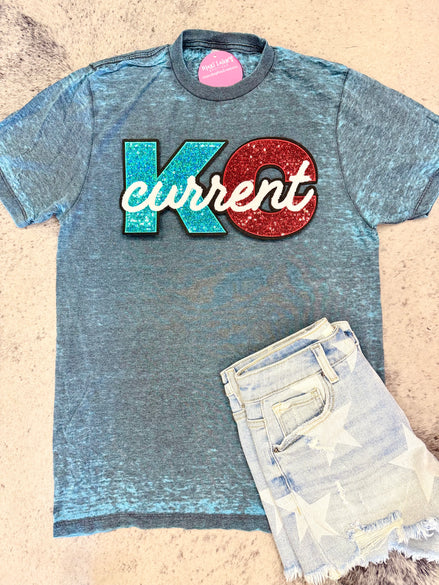 KC Current Burnout Tee w/Sequin patch