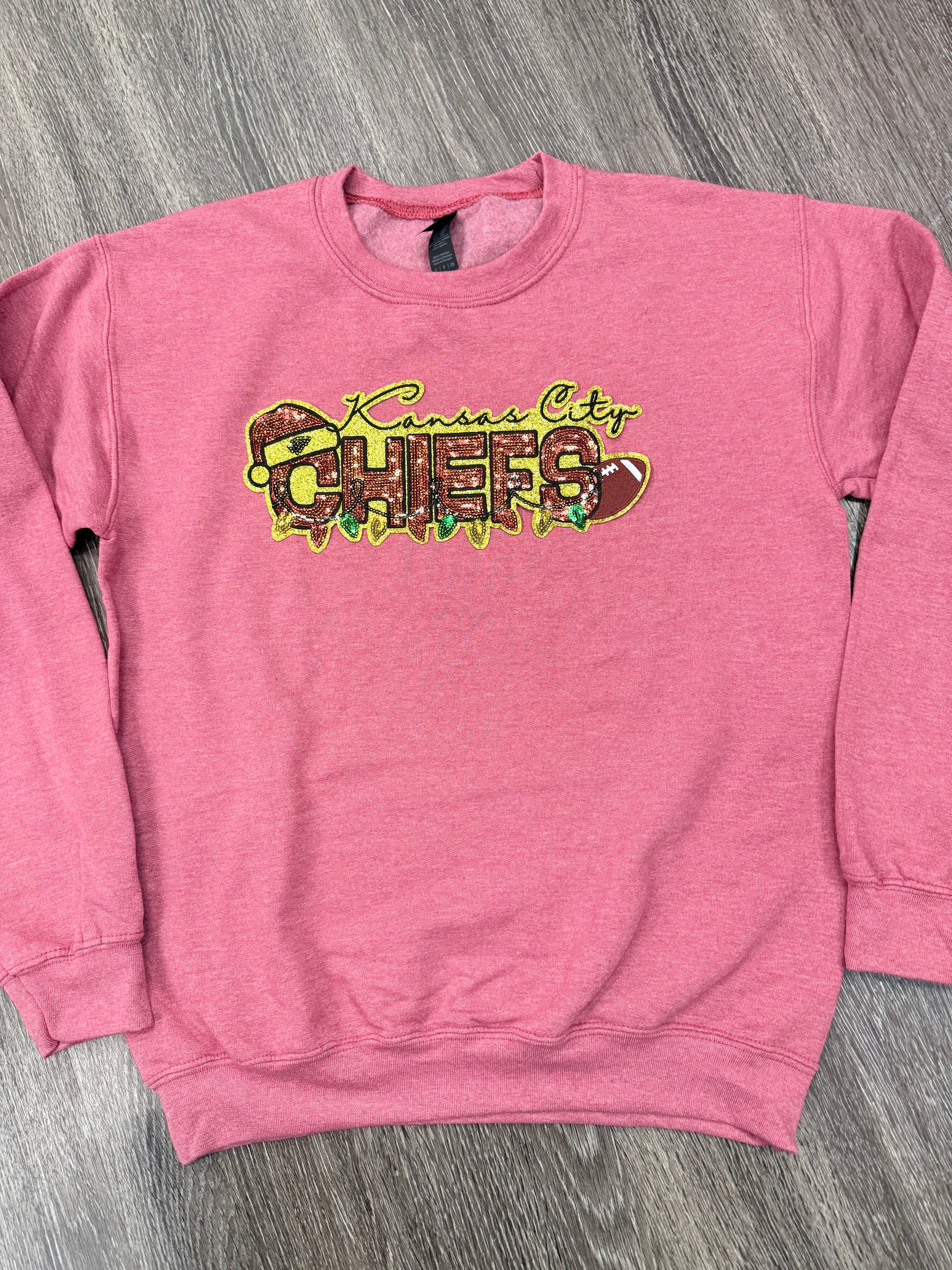 Sequin Holiday Chiefs w/Lights Sweatshirt