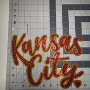 Kansas City - Gold Outline with Red Sequin X-Large Patch