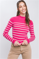 Mock Neck Ribbed Sweater