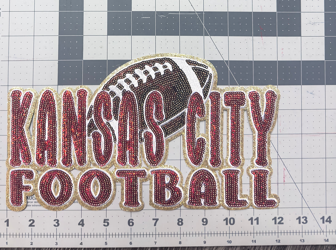 Kansas City Football Sequin Patch