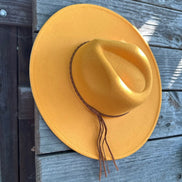 Wide Brim Felt Hat w/Braided Rope Band