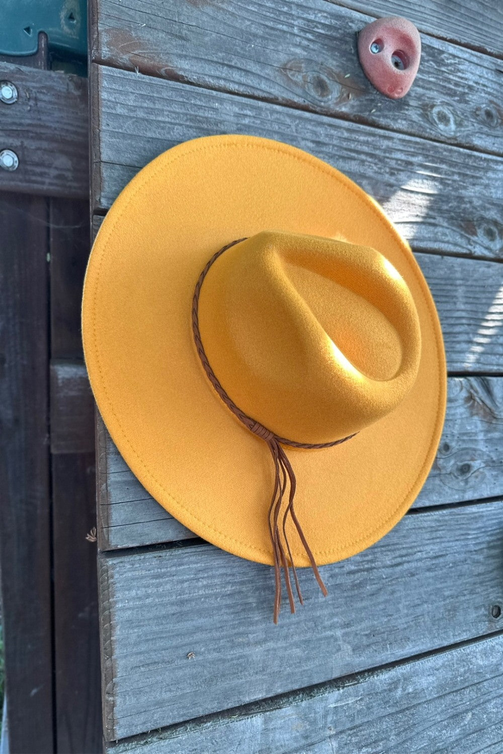 Wide Brim Felt Hat w/Braided Rope Band
