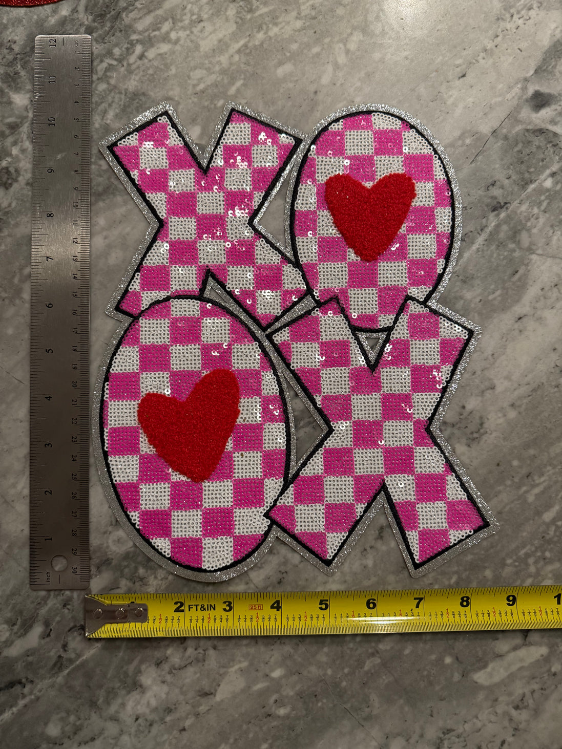 XOXO Checkered Chenille X-Large Patch (Valentine’s Collection)